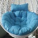 Polyester Designer Round Cushion for Hanging Basket Swing Chair for Outdoor Egg Swing Chair/Garden Swing, Seat Padded Pillow(Sky Blue)