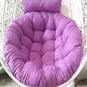 Polyester Designer Round Cushion for Hanging Basket Swing Chair for Outdoor Egg Swing Chair/Garden Swing, Seat Padded Pillow (Light Purple)