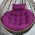 Polyester Designer Round Cushion for Hanging Basket Swing Chair for Outdoor Egg Swing Chair/Garden Swing, Seat Padded Pillow (Purple)