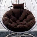 Polyester Designer Round Cushion for Hanging Basket Swing Chair for Outdoor Egg Swing Chair/Garden Swing, Seat Padded Pillow (Brown)
