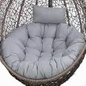 Polyester Designer Round Cushion for Hanging Basket Swing Chair for Outdoor Egg Swing Chair/Garden Swing, Seat Padded Pillow (Light Grey)