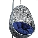 Polyester Designer Round Cushion for Hanging Basket Swing Chair for Outdoor Egg Swing Chair/Garden Swing, Seat Padded Pillow(Navy Blue)