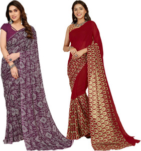 anand sarees floral print polka print ombre printed bollywood georgette saree