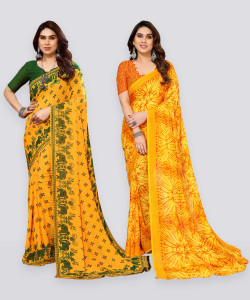 anand sarees floral print polka print ombre printed bollywood georgette saree