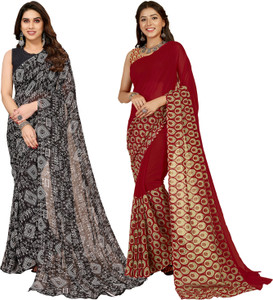 anand sarees floral print polka print ombre printed bollywood georgette saree