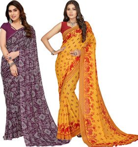 anand sarees floral print polka print ombre printed bollywood georgette saree