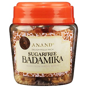 anand sugarfree badamika - indian biscotti pure butter and premium nuts 130 gm