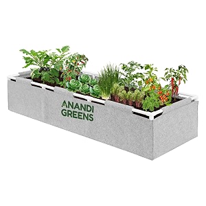 anandi green39s 400 gsm geo fabric rectangular plant grow bag with pvc pipe support suitable for vegetable outdoor terrace gardening size grey 6lx2wx1h fit