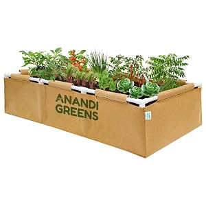 anandi green39s 400 gsm geo fabric rectangular plant grow bag with pvc pipe support suitable for vegetable terrace gardening cemal 5lx2wx1h fit