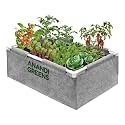 Anandi Green's 400 GSM Geo Fabric Rectangular Plant Grow Bags with PVC Pipe Support Suitable for Vegetable Outdoor Terrace Gardening Size (Grey 3Lx2Wx1H Fit)
