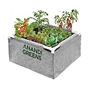 Anandi Green's 400 GSM Outdoor Geo Fabric Rectangular Plant Grow Bags with PVC Pipe Support Suitable for Vegetable Terrace Gardening Size (Grey 2Lx2Wx1H Fit)