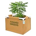 Anandi Green's 400 GSM Geo Fabric Rectangular Plant Grow Bag with PVC Pipe Support Suitable for Vegetable Terrace Gardening Cemal Color Size 1.5Lx1Wx1H Fit