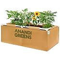 Anandi Green's 400 GSM Geo Fabric Rectangular Plant Grow Bag with PVC Pipe Support Suitable for Indoor Outdoor Vegetable Terrace Gardening Cemal Color Size 4Lx1Wx1H Fit