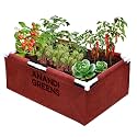 Anandi Green's 400 GSM Geo Fabric Rectangular Plant Grow Bag with PVC Pipe Support Suitable for Vegetable Terrace Gardening Size Maroon Color 3Lx2Wx1H Fit