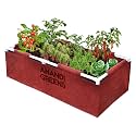 Anandi Green's 400 GSM Geo Fabric Rectangular Plant Grow Bag with PVC Pipe Support Suitable for Vegetable Outdoor Terrace Gardening Size (Maroon 4Lx2Wx1H Fit)