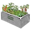 Anandi Green's 400 GSM Geo Fabric Rectangular Plant Grow Bags with PVC Pipe Support Suitable for Vegetable Terrace Gardening Size (Grey, 3Lx1.5Wx1H Fit)