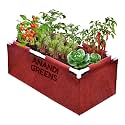 Anandi Green's 400 GSM Geo Fabric Rectangular Plant Grow Bags with PVC Pipe Support Suitable for Vegetable Outdoor Terrace Gardening Size (Maroon 3Lx1.5Wx1H Fit)