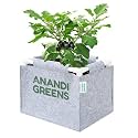 Anandi Green's 400 GSM Geo Fabric Rectangular Plant Grow Bag with PVC Pipe Support Suitable for Vegetable Terrace Gardening Grey, 1.5Lx1Wx1H Fit
