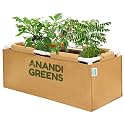 Anandi Green's 400 GSM Geo Fabric Rectangular Plant Grow Bag with PVC Pipe Support Suitable for Vegetable Terrace Gardening Cemal, 3Lx1Wx1H Fit