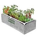 Anandi Green's 400 GSM Geo Fabric Rectangular Plant Grow Bags with PVC Pipe Support Suitable for Vegetable Outdoor Terrace Gardening Size (Grey 4Lx1.5Wx1.25H Fit)
