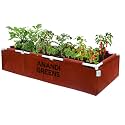 Anandi Green's 400 GSM Geo Fabric Rectangular Plant Grow Bags with PVC Pipe Support Suitable for Vegetable Terrace Outdoor Gardening Size Maroon, 6Lx2Wx1H Fit