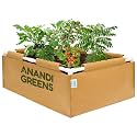 Anandi Green's 400 GSM Geo Fabric Rectangular Plant Grow Bag with PVC Pipe Support Suitable for Vegetable Terrace Gardening Cemal, 3Lx2Wx1H Fit
