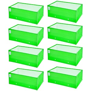 anandi green39s premium 15x6x6 inch hdpe uv protected 260 gsm small rectangular shaped green colour plants grow bags pack of 8