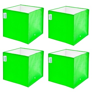 anandi green39s premium hdpe uv protected 260 gsm square shaped green colour plants grow bags suitable for terrace and vegetable gardening pack of 4 12x12x12 inch