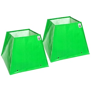 anandi green39s premium hdpe uv protected 260 gsm pyramid shaped green colour plants grow bags suitable for terrace and vegetable gardening pack of 2 15x15x12 inch
