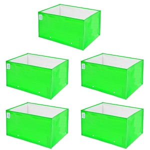 anandi green39s premium hdpe uv protected 260 gsm square shaped green colour plants grow bags suitable for terrace and vegetable gardening pack of 5 24x12x9 inch
