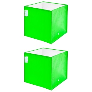anandi green39s premium hdpe uv protected 260 gsm square shaped green colour plants grow bags suitable for terrace and vegetable gardening pack of 2 15x15x15 inch