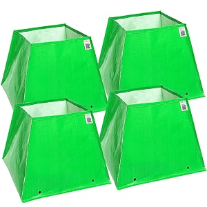anandi green39s premium hdpe uv protected 260 gsm pyramid shaped green colour plants grow bags pack of 4 10x10x10 inch