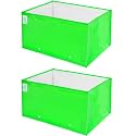 Anandi Green's Premium HDPE UV Protected 260 GSM Square Shaped Green Colour Plants Grow Bags Suitable for Terrace and Vegetable Gardening (Pack of 2, 24X12X12 INCH)