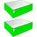 Anandi Green's Premium HDPE UV Protected 260 GSM Square Shaped Green Colour Plants Grow Bags Suitable for Terrace and Vegetable Gardening (Pack of 2, 24X18X9 INCH)