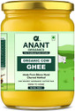 Anant Organics Organic Cow Ghee | Made from A2 Cow Milk | Hand Churned Vedic Method Ghee Glass Bottle (500 ml)
