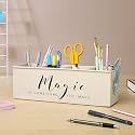 anantam homes Desk organizer with 4 compartments for office table | stylish Metal Desk Organizer | Stationary Storage | Pencil Holder for Office, Home, and Study Table (Magic) Beige