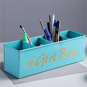 anantam homes quoted desk organizer with 4 compartments for office table  metal desk organizer  stationary storage  pencil holder for office homegirl boss aqua