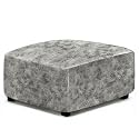 ANARACHON Leather Like Ottoman Cover, Stretch Small Square Ottoman Covers, Rectangular Ottoman Slipcovers with Removable Washable Non-Slip Elastic Bottom for Footstools (Marble, XXL)
