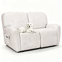 ANARACHON Loveseat Recliner Cover 6-Piece Leather Look Couch Cover for Loveseat with Pocket,Washable Non-Slip Sofa Covers for Pets(02-#Beige,2 Seater)