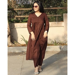Anarkali Kurta Pant Set for Women Long