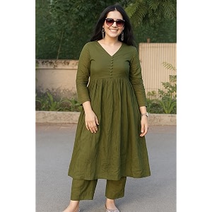Anarkali Kurta Pant Set for Women Long