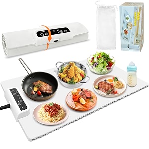 anatole electric food warmer 24341534 large silicone warming mat foldable full surface warming tray with 3 adjustable temperature time for buffets parties