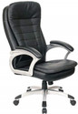 ANAYA DECORE Leather Executive Solid High Back Office Chair Movable Office Chair Black Leather Office Executive Chair (Black, Optional Installation Available)