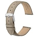 ANBEER Flat Thin Elegant Genuine Leather Watch Strap,Quick Release Replacement Watch Band for Women,Band Size 12mm 14mm 16mm 18mm 20mm 22mm for Choose