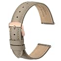ANBEER Flat Thin Elegant Genuine Leather Watch Strap,Quick Release Replacement Watch Band for Women,Band Size 12mm 14mm 16mm 18mm 20mm 22mm for Choose