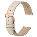 ANBEER Flat Thin Elegant Genuine Leather Watch Strap,Quick Release Replacement Watch Band for Women,Band Size 12mm 14mm 16mm 18mm 20mm 22mm for Choose