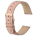 ANBEER Flat Thin Elegant Genuine Leather Watch Strap,Quick Release Replacement Watch Band for Women,Band Size 12mm 14mm 16mm 18mm 20mm 22mm for Choose