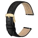 ANBEER Flat Thin Elegant Genuine Leather Watch Strap,Quick Release Replacement Watch Band for Women,Band Size 12mm 14mm 16mm 18mm 20mm 22mm for Choose