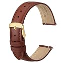 ANBEER Flat Thin Elegant Genuine Leather Watch Strap,Quick Release Replacement Watch Band for Women,Band Size 12mm 14mm 16mm 18mm 20mm 22mm for Choose