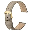 ANBEER Flat Thin Elegant Genuine Leather Watch Strap,Quick Release Replacement Watch Band for Women,Band Size 12mm 14mm 16mm 18mm 20mm 22mm for Choose